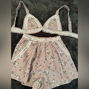 Showpo. Two-Piece Purple Floral Shorts Set